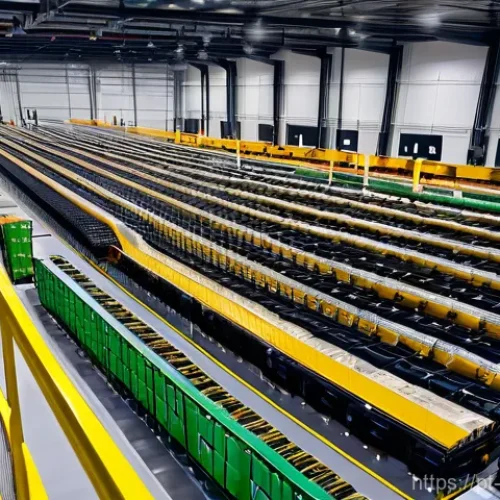 온쇼어링 비즈니스의 재고 관리 전략 - **Prompt:** A dynamic, ultra-modern warehouse in a vibrant industrial area near Gaia, Portugal. The ...